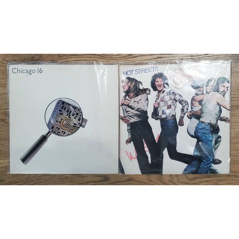 Lot of 2 Chicago Records Vinyl LPs Chicago 16 and Hot Streets